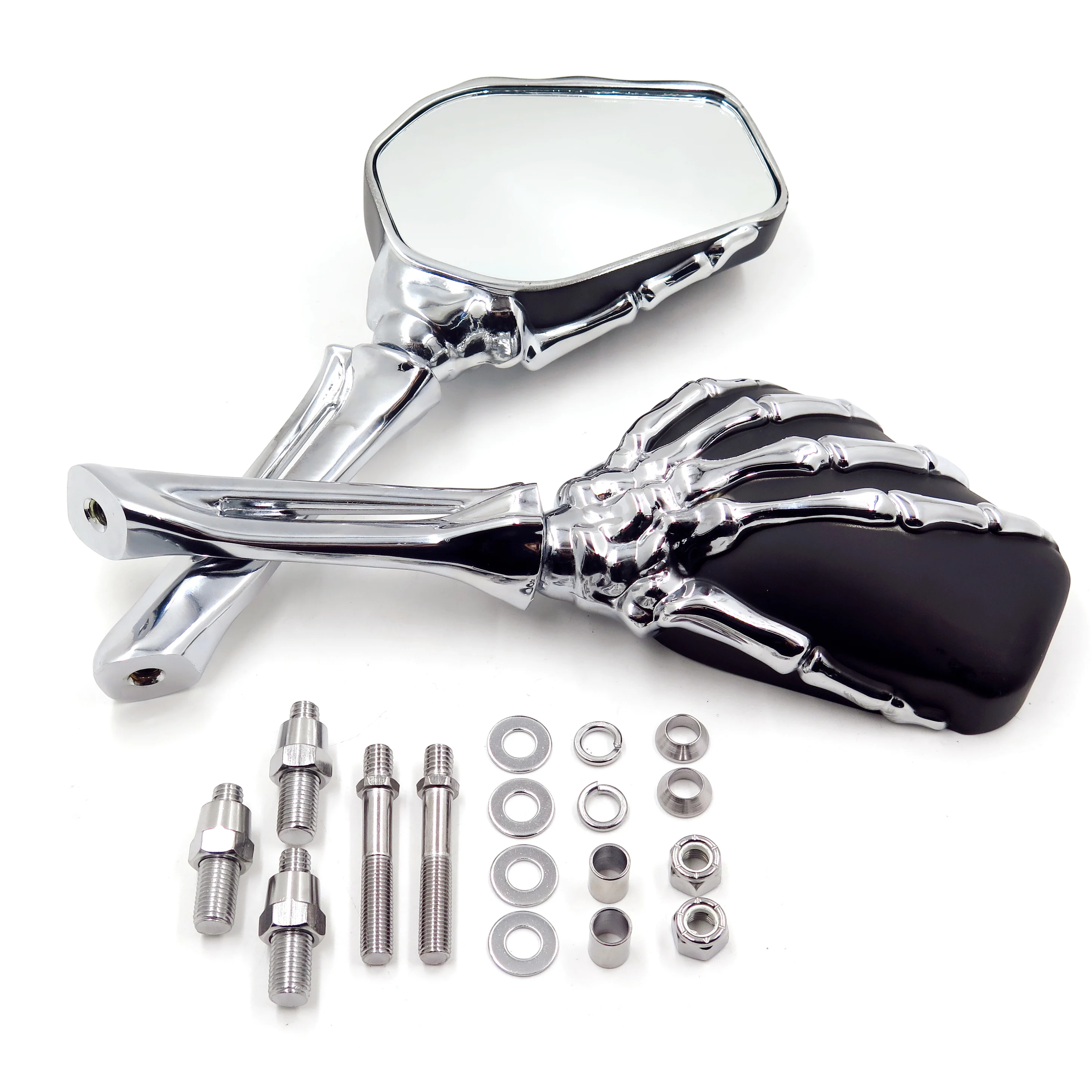 Aftermarket Бесплатная доставка Мотоцикл Коготь Череп Скелет руки зеркала для Kawasaki Ninja