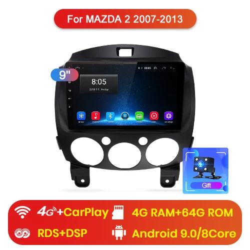 4G (4GB 64GB) Junsun V1 Android 9,0 2G+ 32G DSP автомобильный Радио Мультимедиа Видео плеер для MAZDA 2 2007-2013 навигация gps 2din Авторадио - Цвет: 4G (4GB 64GB)