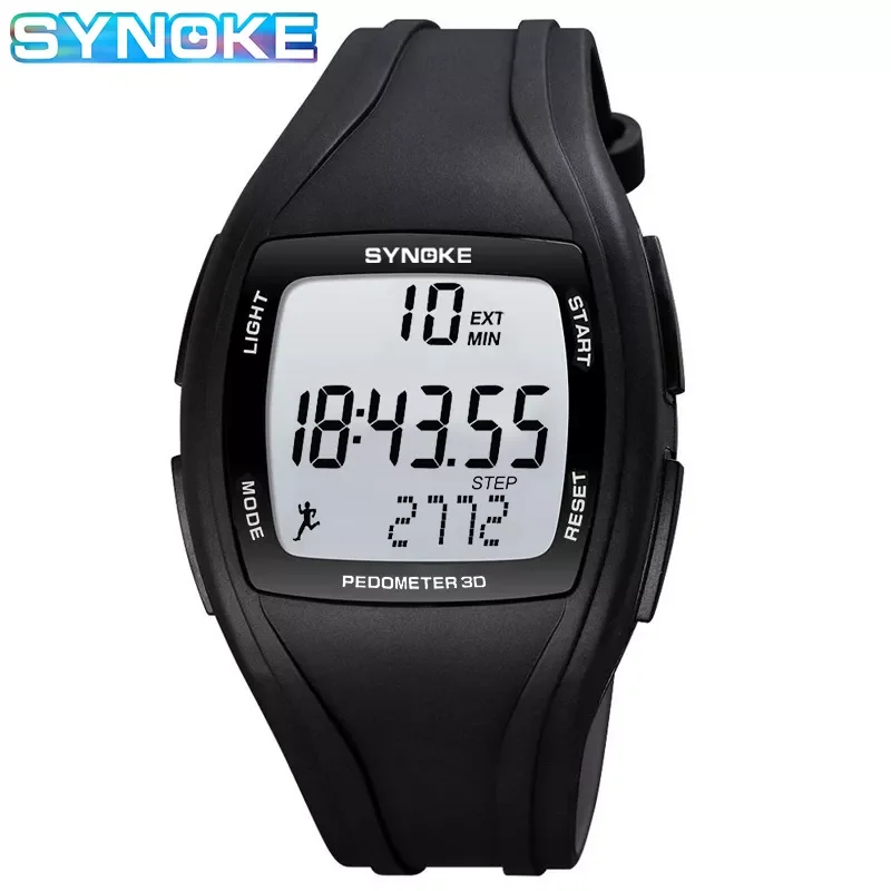 Top Luxury Pedometer Watches Chronograph Sport Watches Men Clock 5Bar Waterproof Alarm Clock Digital Watch Male Reloj Hombre New 5