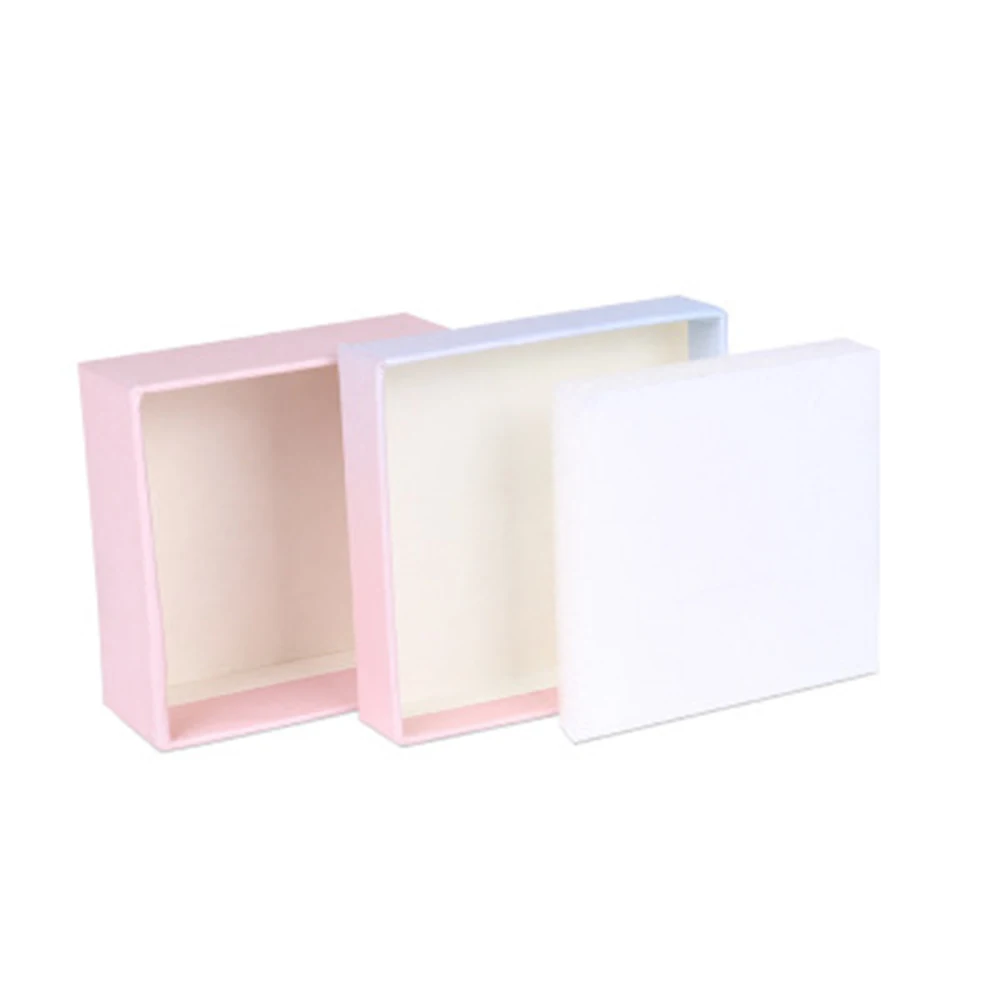 Jewelry Box Handmde Paper Kraft Cardboard Case Cookies Cake Soap Packaging Wedding Ring Earring Gift Christmas New Year Present
