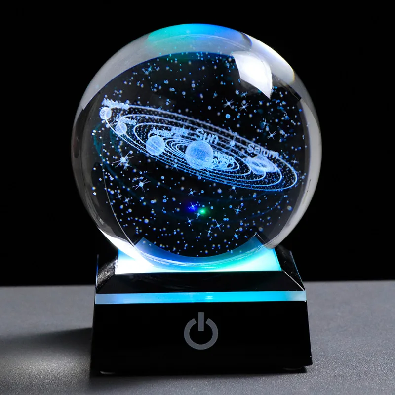 1 Pièce De Lumière Décorative De Conception De Planète De Lune, Boule De  Cristal De Lune Artificielle Moderne De 60 Mm En Forme De Boule De Cristal  De Lune Avec Base En