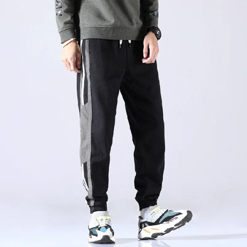 

2019 Autumn New Style Japanese-style Loose Casual Pants Men Casual Trousers Stripes Ankle Banded Pants Sub-Men's Popular Brand