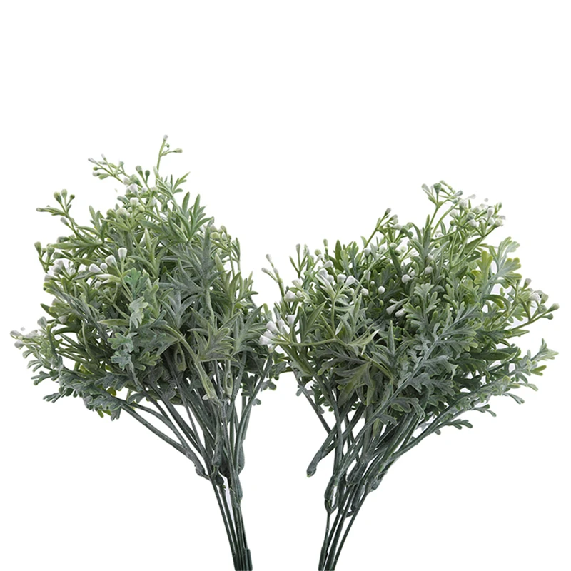 Artificial Plants Flocking Antlers Grass Plastic Green Grass Fake Flowers Wedding Decor Home Office Desk Decors