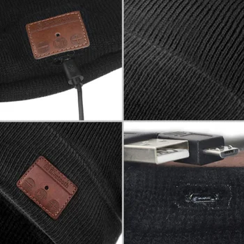 Knitted Hat With LED Bluetooth Headset Wireless Hooded Headset Smart Headset Music Knitted Built-in Microphone Cap 5