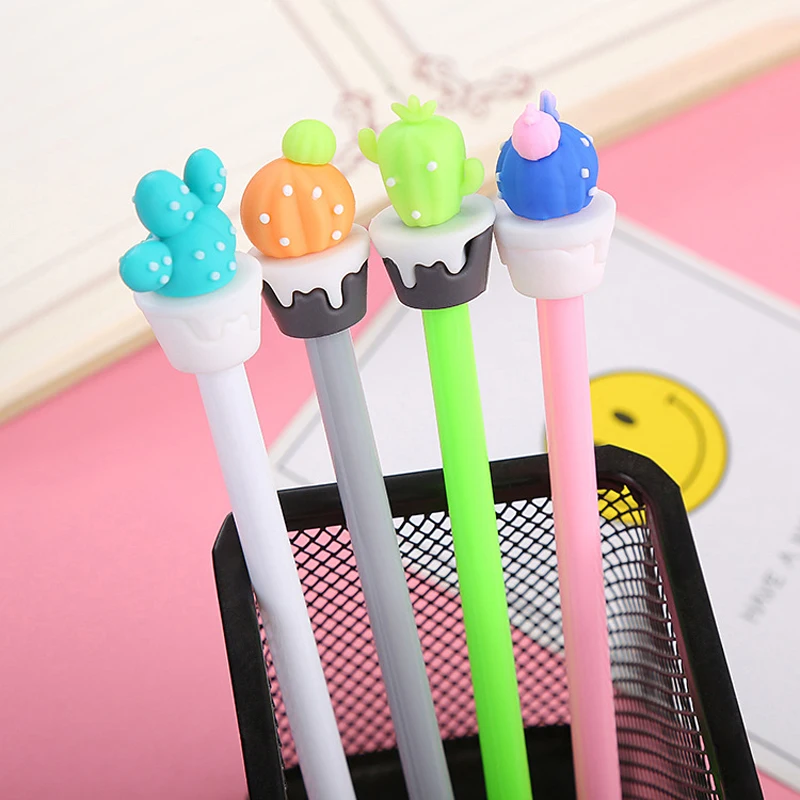 2pcs 0.5mm Cactus Gel Pens Cute Gift Kids Pen School Student Office Stationery 