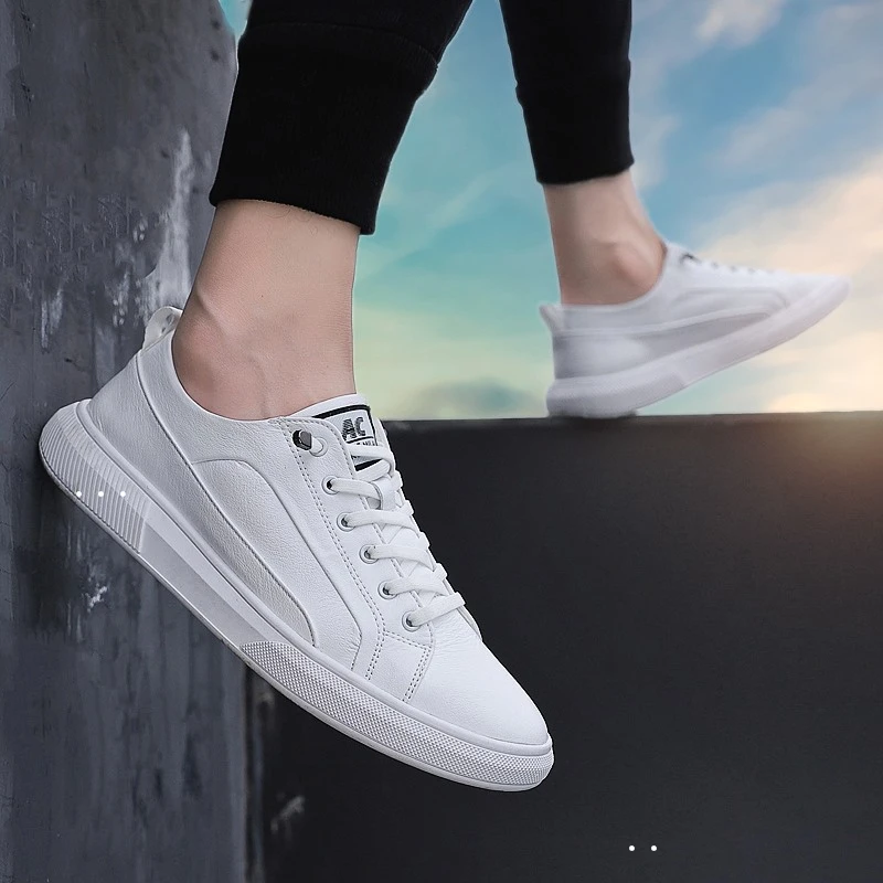 Brand High quality all Black Men's leather casual shoes Fashion Breathable Sneakers fashion flats Microfiber leather shoes*629