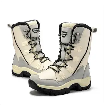

Women's Boots 2019 Winter Boots Non-slip Waterproof Platform Snow Boots Women Winter Shoes Black Beige With Thick Fur