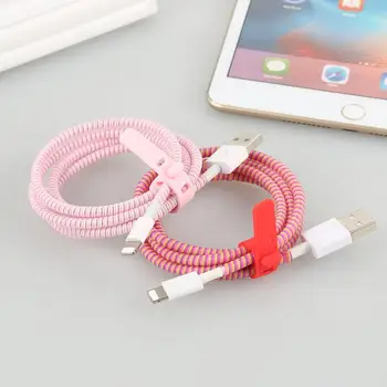 

1.4M Multipurpose Colors Wire Cord Rope Protection USB Cable Winder Data Line Protector Earphone Cover Suit Spring Sleeve