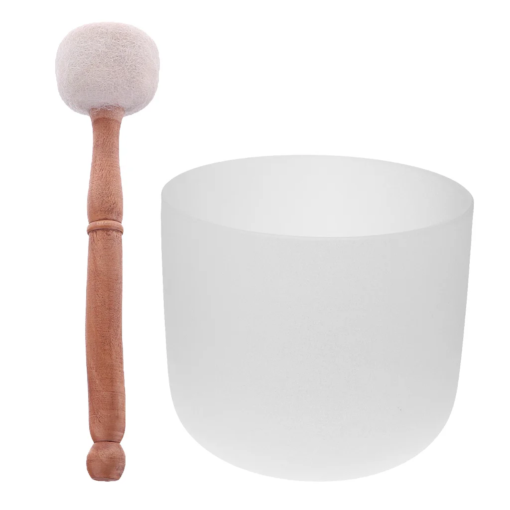 

C Note Root Crystal Singing Bowl Excellent Quality Relax 8inch & Felted Mallet