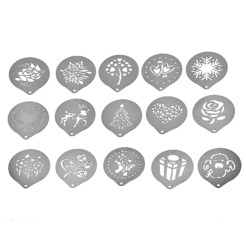 

Coffee Decorating Stencils Set of 5, Foam Latte Art Stencils Barista Template for Cappuccino Decorating