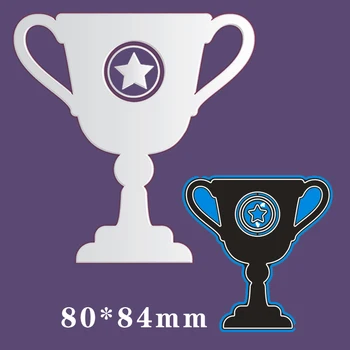 

80*84mm Championship trophy Metal Cutting Dies for card DIY Scrapbooking stencil Paper Craft Album template Dies