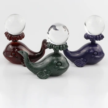 

Resin Whale Figurine Display Stand Crystal Glass Lens Ball Divination Photography Lensball Base 40mm 50mm Magic Sphere Holder