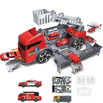 

Kids Inertial Car Set Vehicles Carrier Truck Engineering Car Toys Simulation Parking Lot Toy Kids Truck Model Toy Christmas Gift