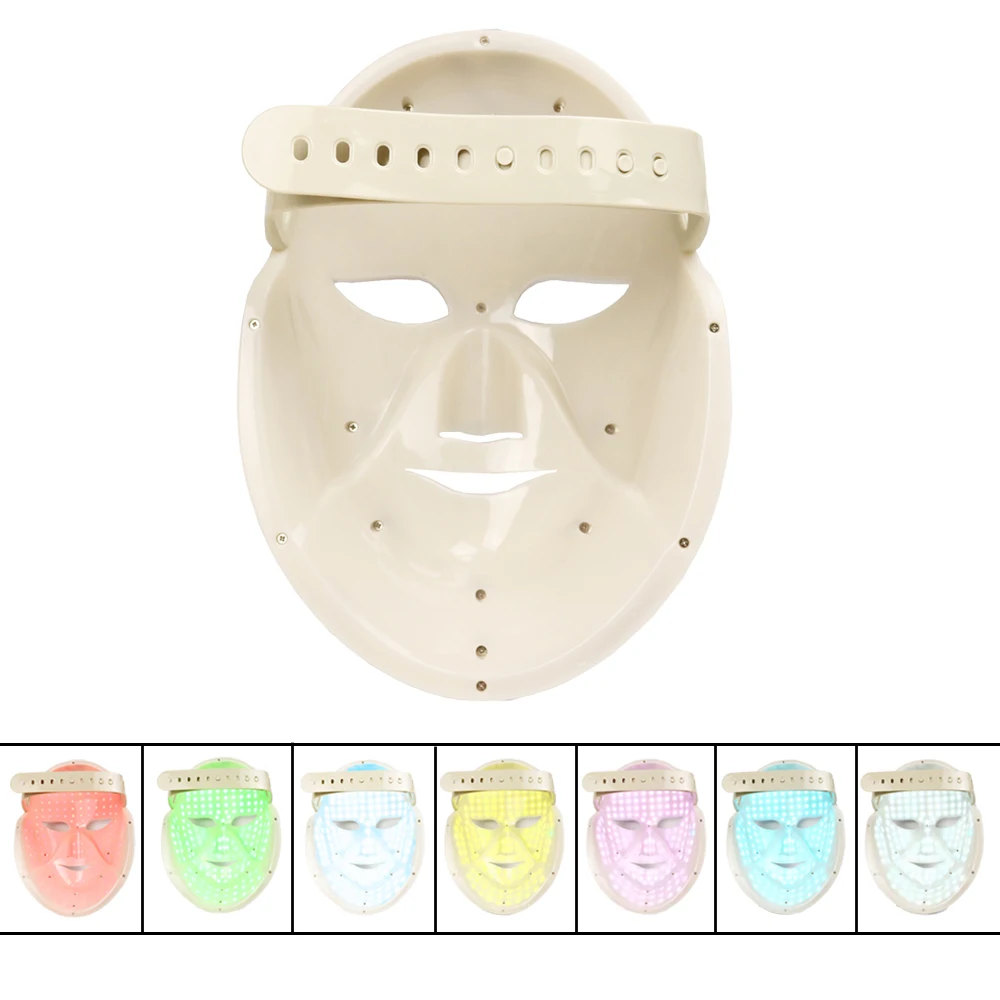  Rechargeable 8 Colors LED Light Photon Facial Neck Mask Wrinkle Acne Removal Skin Rejuvenation LED  - 4000181130234