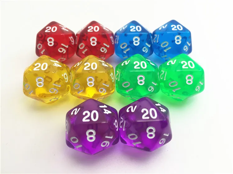 1 шт. T & G Высококачественный прозрачный/прозрачный D20 набор игральных костей