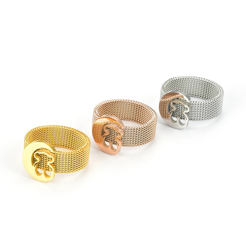 

Bear stainless steel jewelry cute bear ring Aliexpress 10 years anniversary speical sell discount for promoting