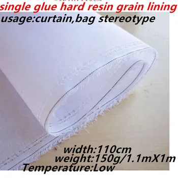 

1.1m 150g single side adhesive glue hard cloth Iron-on resin grain interlining fabric curtain bag patchwork diy accessories1000