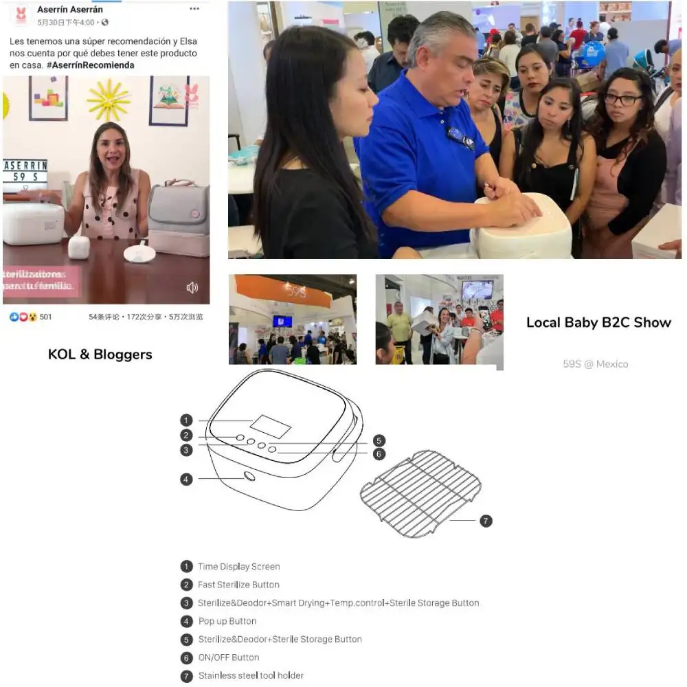 59S UV Sterilizer and Dryer Cabinet T5 Small Household UVC LED Sanitizer Portable Fast Sterilization Multifunctional Electric Disinfestor (13)