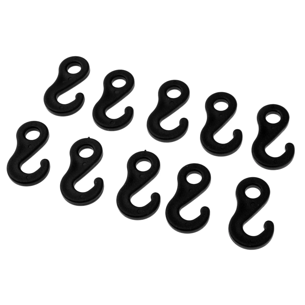 10 Pcs Heavy Duty Plastic Hook For Fasten Camping Tent Bungee Cord End 10 Pcs Heavy Duty Plastic Hook For Fasten Camping Tent Bungee Cord End