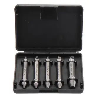 

5Pcs HSS Damaged Screw Extractor Drill Bits Guide Set Broken Easy out Bolt Screw Remover for Removing Screw Wood Tool