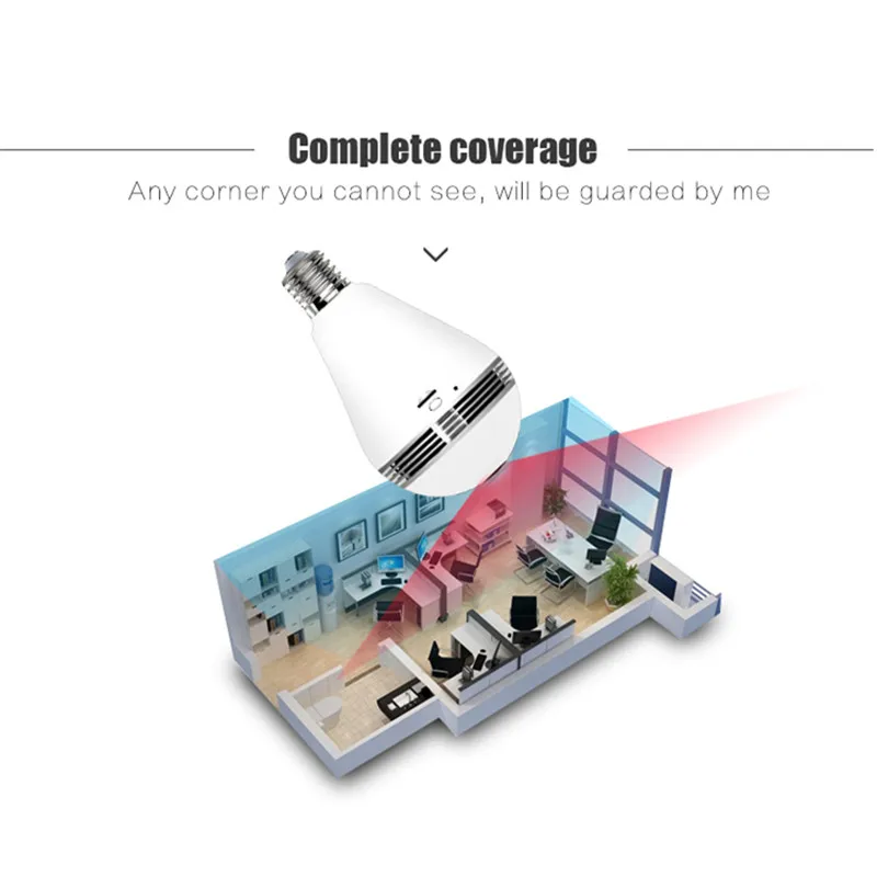 960P Wireless Panoramic Camera Light Bulb Home Security Security Night Vision WiFi CCTV Fisheye Bulb Lamp 360 Degree IP Camera