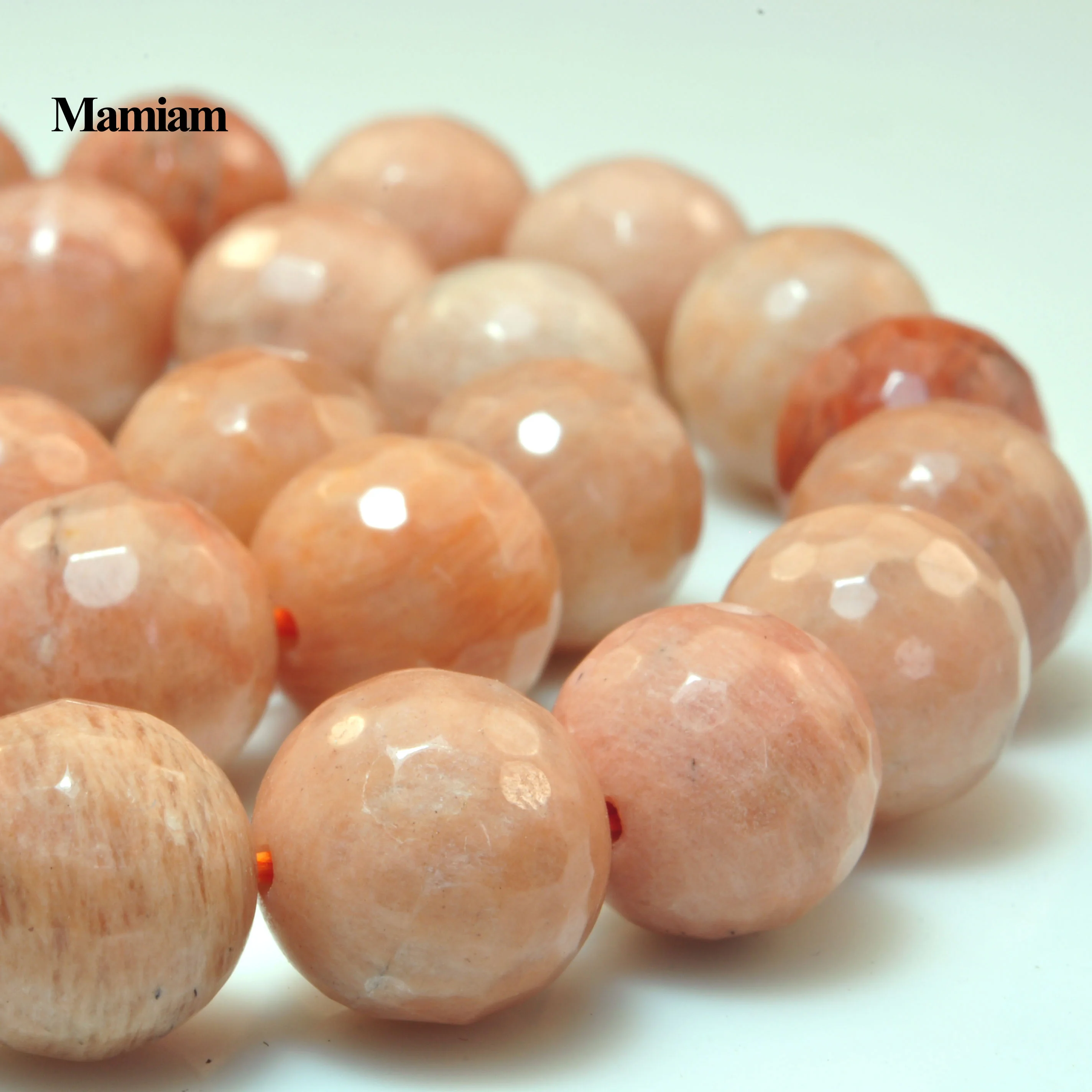 Mamiam Natural A Sunstone Charm Faceted Round Beads 8mm 10mm Loose Stone  Jewelry Making Gift Design Diy Bracelet Necklace