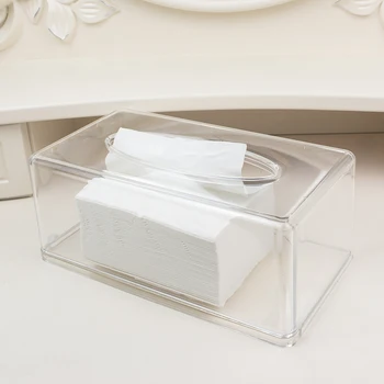 

Facial Tissue Box Holder Clear Acrylic Storage Organizer for Kitchen Restaurant Hotel Clear Acrylic Storage Organizer