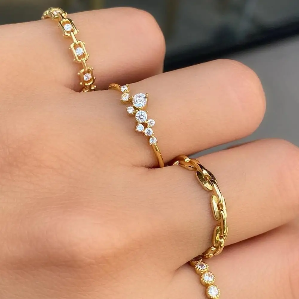 100% 925 пробы серебряные серьги 18k с позолотой простой cz кластера кольцо для женщин