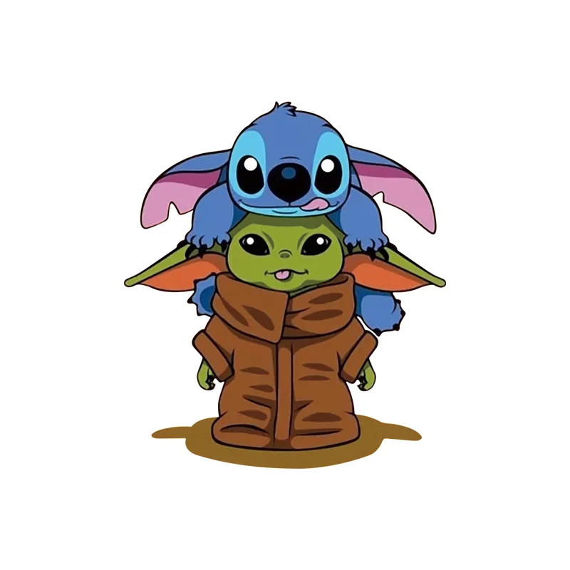 1pcs Lovely Stitch With Baby Yoda Applique Star Wars Thermal Transfer Sticker Heat Sensitive Patch Monster Iron On Printing Patches Aliexpress