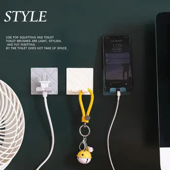 

5pcs Wall-mounted Self-adhesive Collapsible Power Plug Toilet Hook And Storage Rack Remote Rack Control Kitchen U7E9