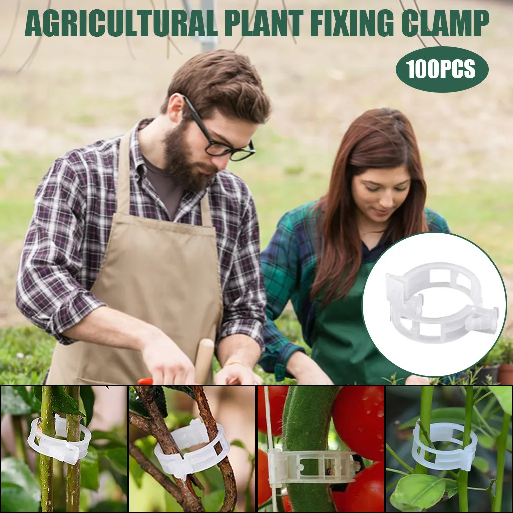 100 pcs/lot Garden Plant Clips Flower Clip Ideal For Securing Plants to Supports Tomato Connects Twine | Дом и сад
