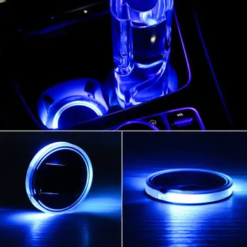 

Solar Cup Holder Bottom Pad LED Lights Cover Atmosphere Lamp Lights Accessories