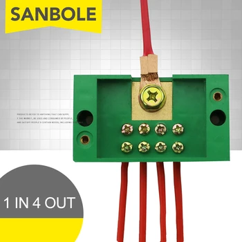 

Single Phase One In Four Out Terminal Block Connector Wire Junction Box With Protective Cover Domestic 1-in 4-out