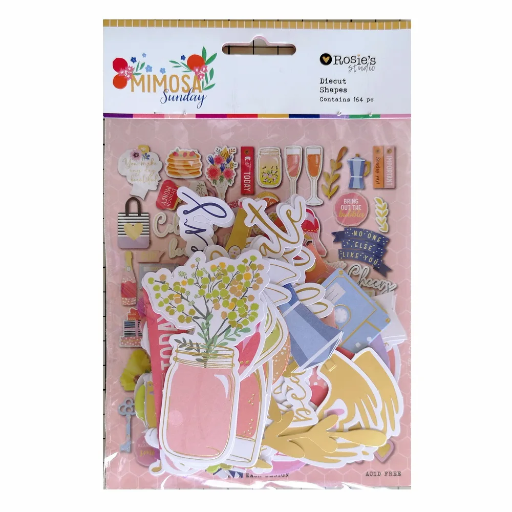 

CRZCrafter 164pcs Printed Paper Diecuts Shapes Ephemera Foil Designs Scrapbooking Cardmaking Journal Embellishments Decorations