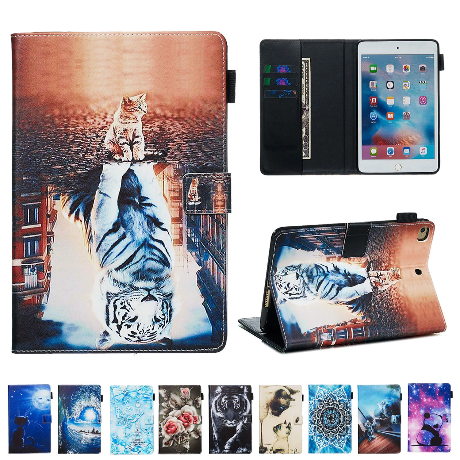 Чехол для Samsung Galaxy Tab A 10 1 2019 T510 T515 чехол с подставкой планшета С Рисунком Тигра