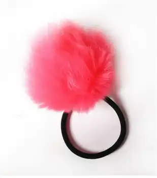 

Ball Fur Ponytail 2 x Ties 6CM Hair Band Elastic Fluffy Bobbles Pompom