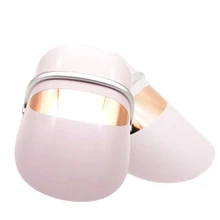 3 цвета светодиодный светильник терапия маска для лица горячий компресс Вибрационный массаж Красота маска против морщин Укрепляющая омоложение кожи
