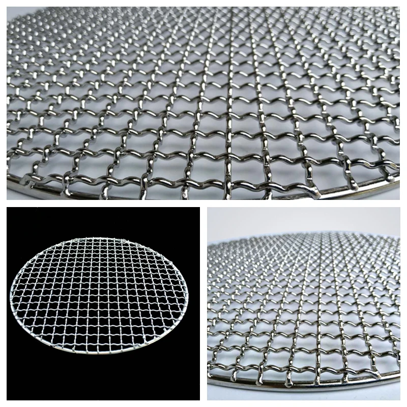 Non-Stick BBQ Mat Grid 304 Stainless Steel Round BBQ Grill Mesh Home Roast Nets Bacon Grill Tool Iron Nets Barbecue Accessories