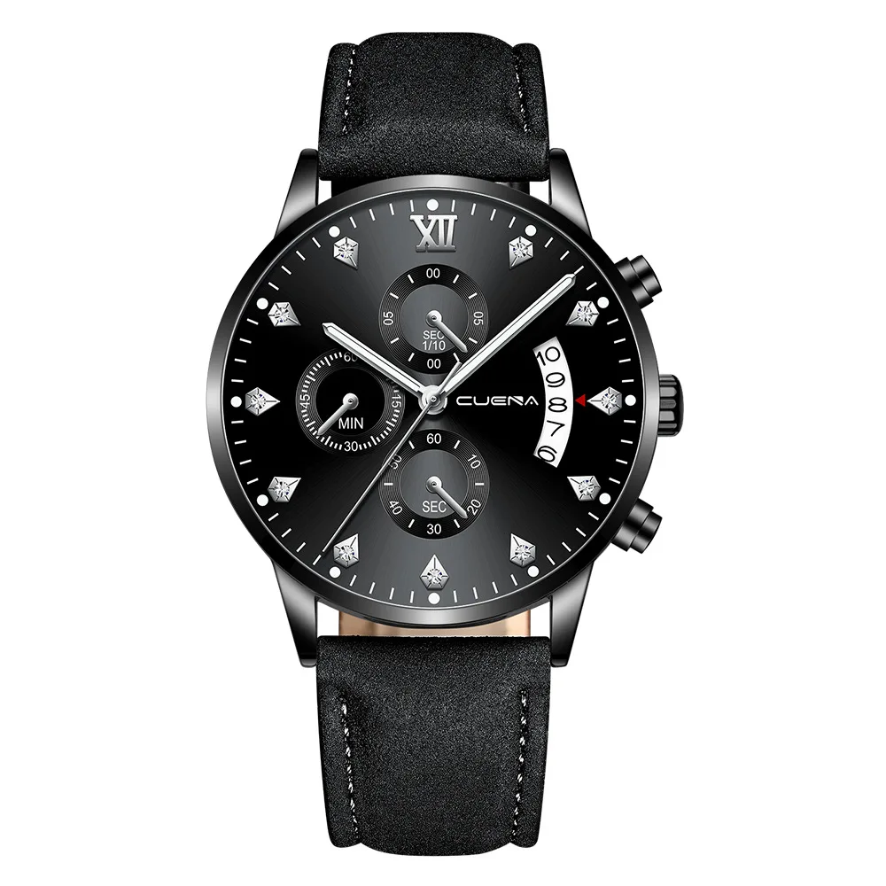 Новые модные часы мужские спортивные наручные часы военные кварцевые наручные часы с кожаным ремешком часы с календарем Мужские часы Relogio Masculino - Цвет: B