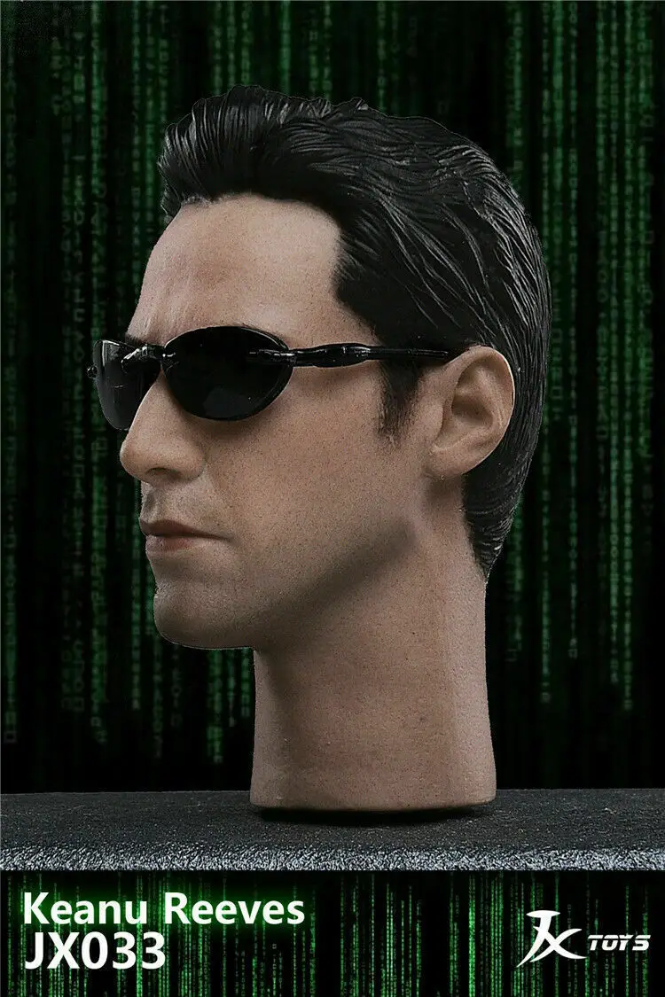 Коллекционная 1/6 Мужская фигурка аксессуар JX033 Keanu Ривз Матрица Нео голова ваять модель с очками для 12 ''действия