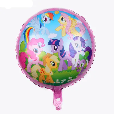 10 шт., новинка, 18 дюймов, воздушные шары my little pony, фольга с гелием, единорог, Балон, пони, украшение для дня рождения, для детей 1, 2, 4, 3 лет - Цвет: 10pcs