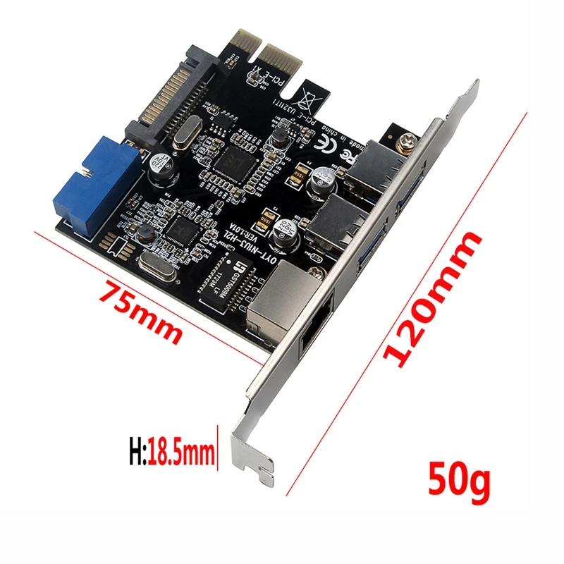USB 3,0 PCI-E плата расширения Ethernet адаптер 3 порта концентратор 10/100/1000 Мбит/с PCI-E к RJ45 гигабитная сеть LAN адаптер Сетевая карта