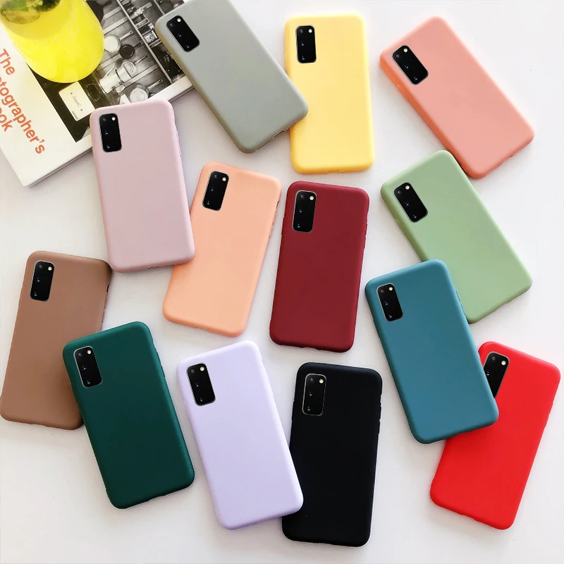 Чехол для samsung galaxy s20 ultra s10 plus s10e s9 s8 матовый Силиконовый чехол карамельных цветов