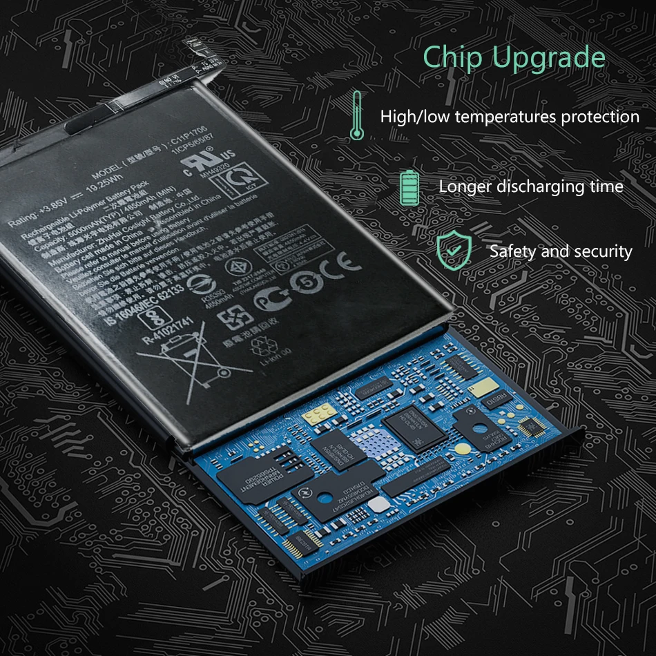 5000 мАч литий-полимерный аккумулятор C11P1706 для Asus ZB602KL AIR/COS POLY ZB602KL 4H 4A Сменные Аккумуляторы