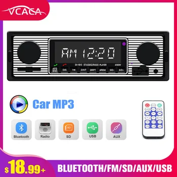 

VCACA car MP3 Player EQ Sound Effect stereo radio FM/AUX/TF/USB Bluetooth Blue Light Subwoofer Audio Player car video player