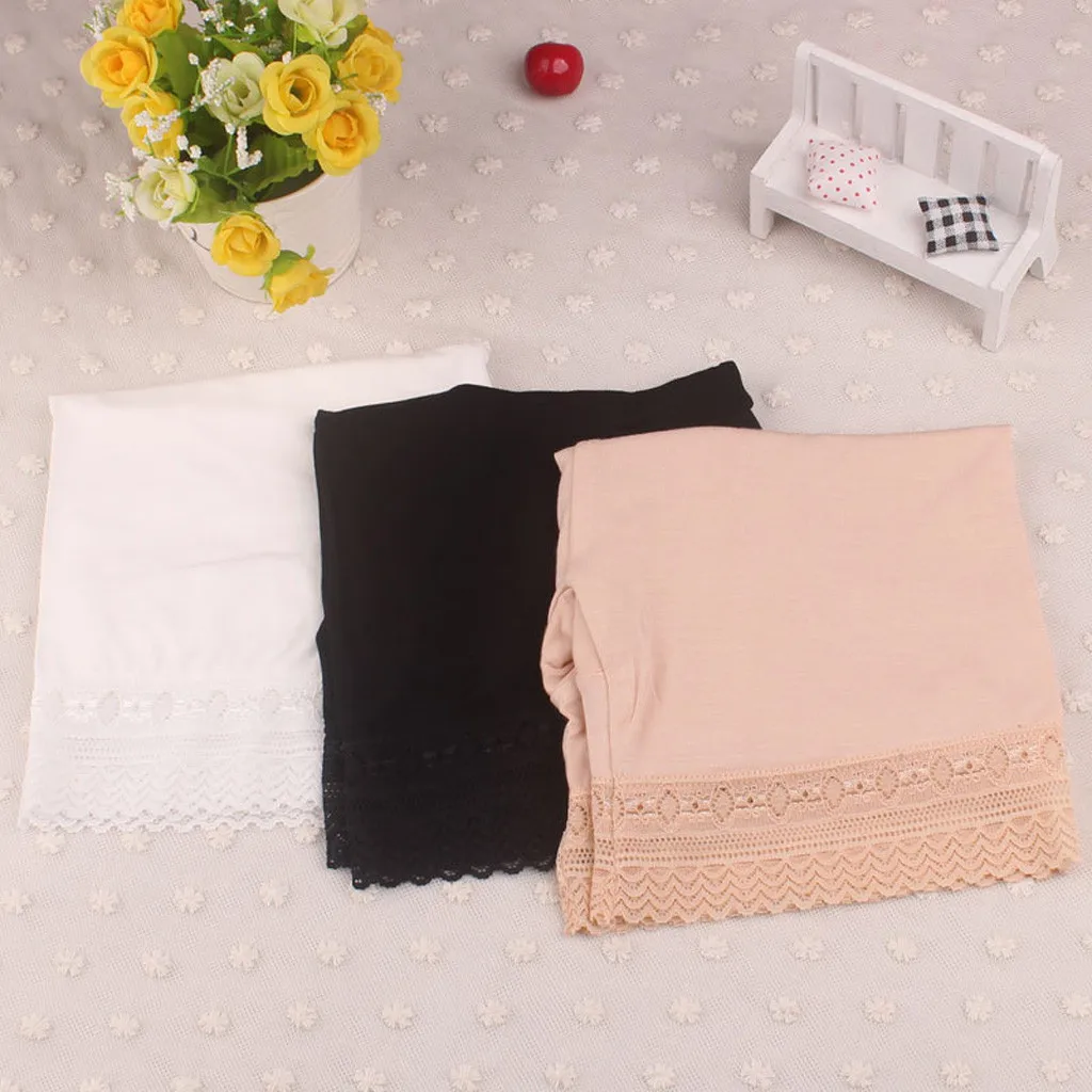 3PC Underpants Women Under Skirt Safety Shorts Pants Seamless Solid Under Skirt Slimming Breathable Boxer Lace Stretch Tights