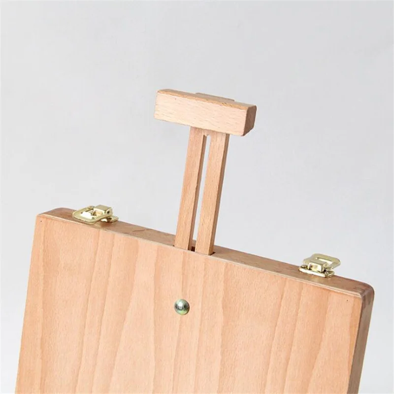 Big Wooden Portable Oil Painting Box Sketchpad Easel Sketch Drawing Board Painting Toolbox Storage Box for Artist