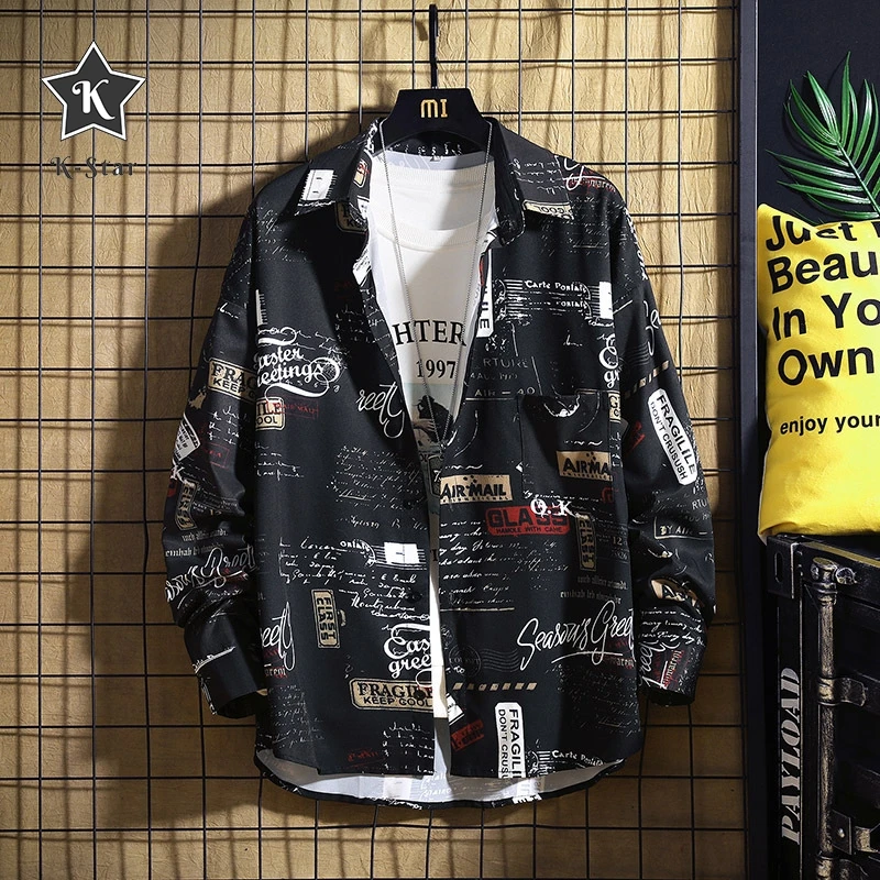 

K-Star Men Shirt Autumn&spring Shirt Coat Korean Trend Loose Casual Handsome Spring Clothing