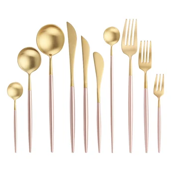 

Spklifey Cutlery Set 10 Pcs/set Forks Knives Spoons Gold Spoon Knife Set Gold Cutlery Knives Sets Wedding Silverware Tableware