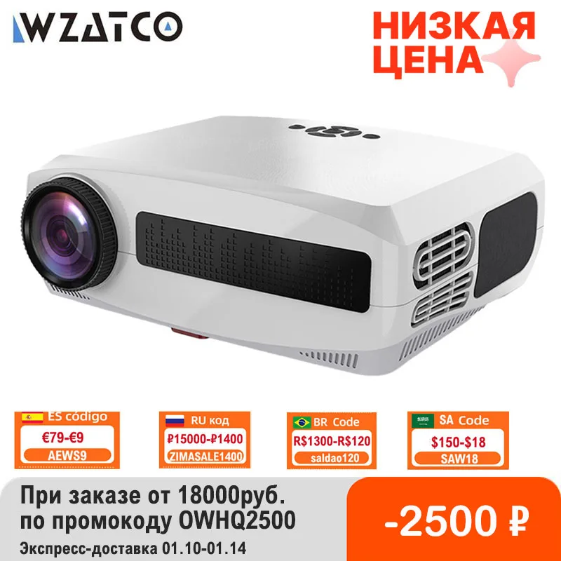 WZATCO C3 LED Projector Android 10.0 WIFI Full HD 1080P 300 inch Big Screen Proyector Home Theater Smart Video Beamer|LCD Projectors| - AliExpress